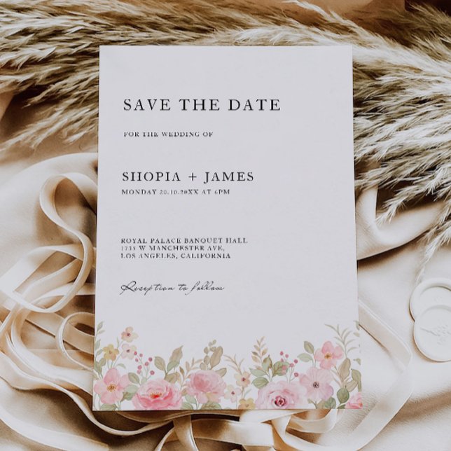 Inbjudan till ro Bröllop spara datum (Rose Wedding Save the Date Invitation)