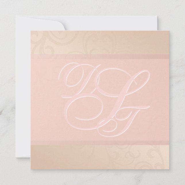 Inbjudan till Ro Guld och  monogram (Framsida)