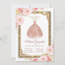 Inbjudan till Ro Guld Princess - White Mis Quince
