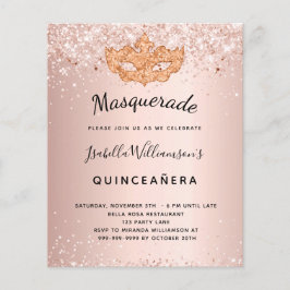 Inbjudan till ro guld Quinceanera
