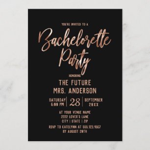 Inbjudan till ro-Guld-typografi av Bachelorette-pa