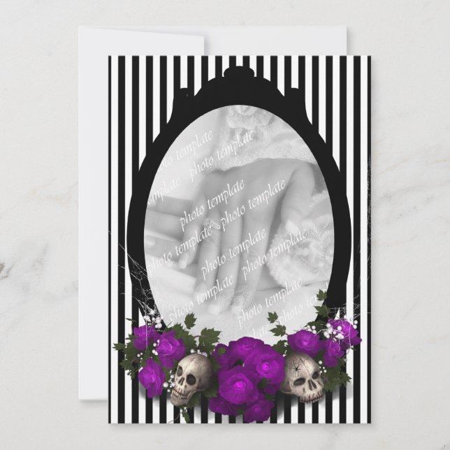 Inbjudan till Ro och Skull Ram Goth Wedding (Framsida)