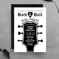 Inbjudan till rock and roll Guitar Baby Shower