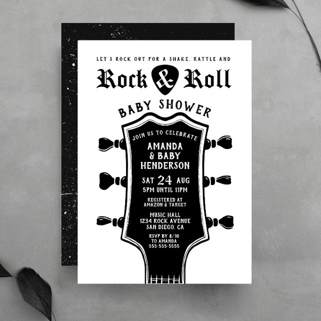 Inbjudan till rock and roll Guitar Baby Shower (Skapare uppladdad)