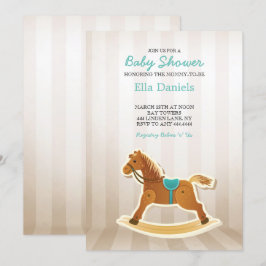 Inbjudan till Rocking Horse Baby Shower Boy