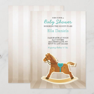 Inbjudan till Rocking Horse Baby Shower Boy