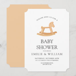 Inbjudan till Rocking Horse Baby Shower, minimalis
