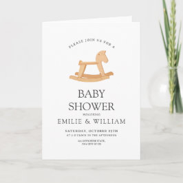 Inbjudan till Rocking Horse Baby Shower, minimalis