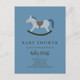 Inbjudan till Rocking Horse Blue Baby Shower