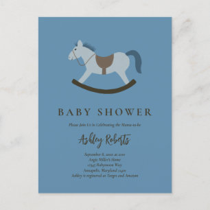 Inbjudan till Rocking Horse Blue Baby Shower