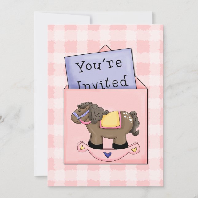 Inbjudan till Rocking Horse Flicka (Framsida)