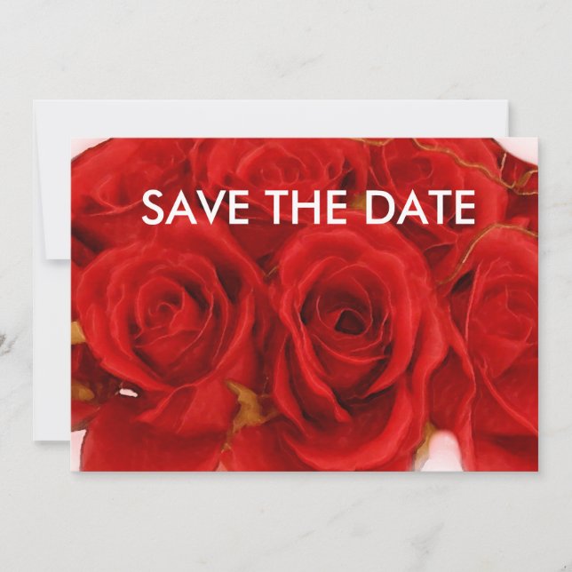 Inbjudan till röd ros Bouquet/meddelanden (Framsida)