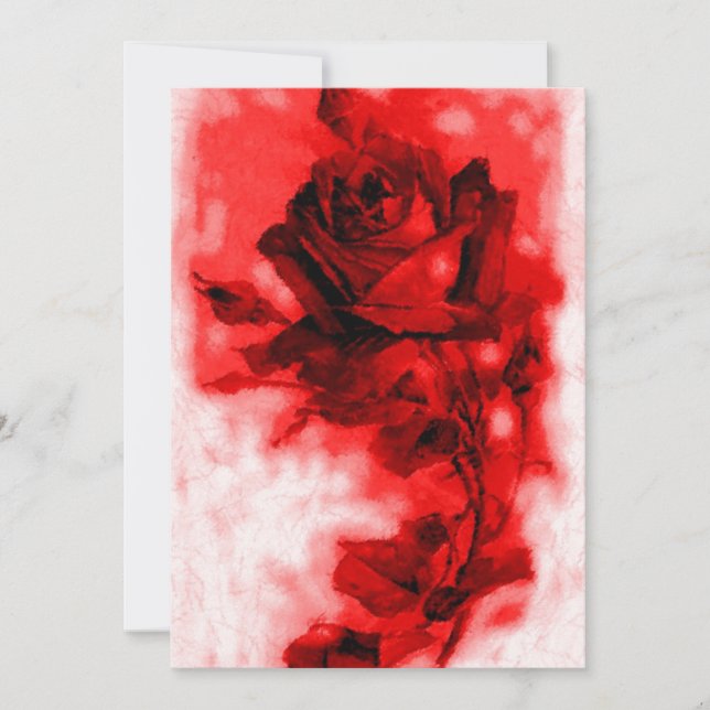 Inbjudan till röd ros / Meddelande (Framsida)