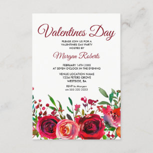 Inbjudan till röd ros Valentines day-partiet