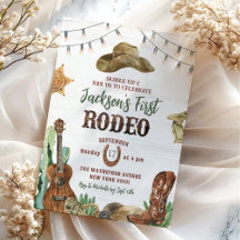 Inbjudan till Rodeo Cowboy Första Födelsedagsfest