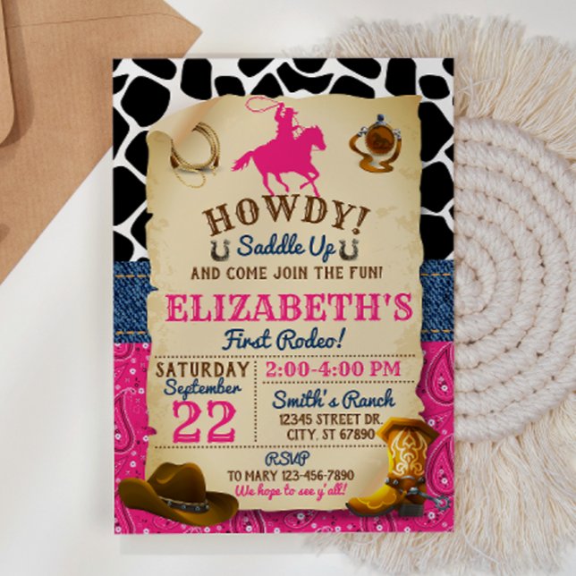 Inbjudan till Rodeo Cowgirl Birthday Birthday (Skapare uppladdad)