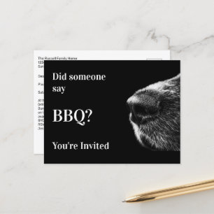 Inbjudan till rolig hund betalkort för sommar-BBQ 
