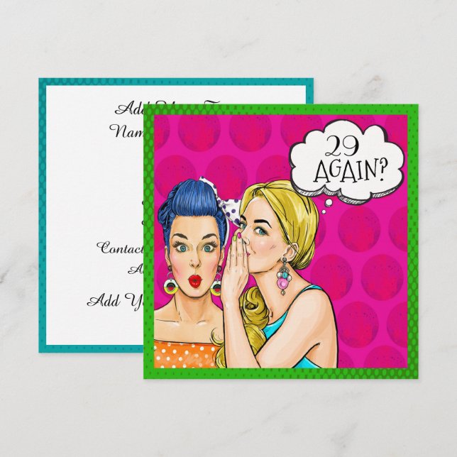 Inbjudan till Roligt av popup-program (Fram/baksida)