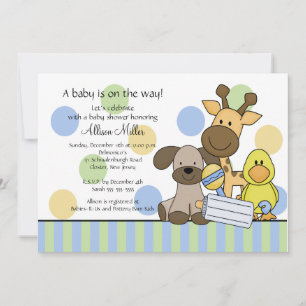Inbjudan till Roligt Baby djur pojkvän Baby Shower
