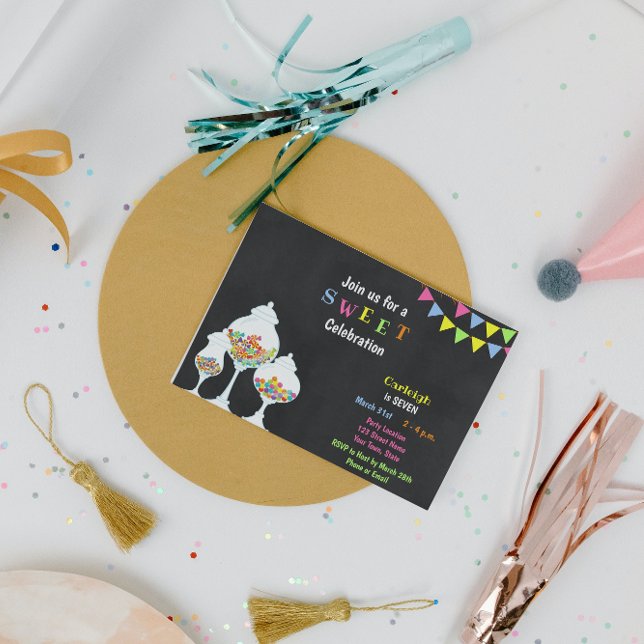 Inbjudan till roligt Candy Birthday (Skapare uppladdad)