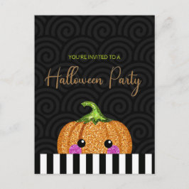 Inbjudan till roligt Glitter Pumpkin Halloween fes
