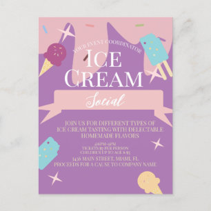 Inbjudan till roligt Ice Cream Cone Social Flyers