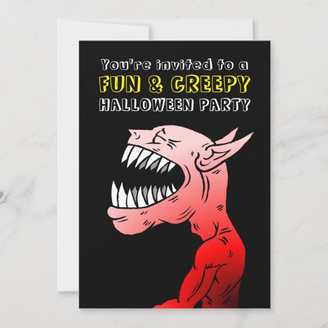 Inbjudan till roligt och kreepy Halloween fest (Framsida)
