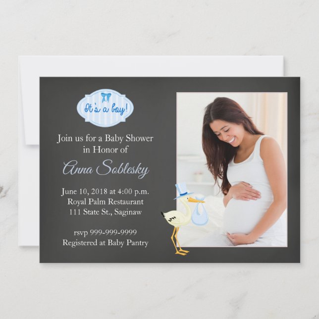 Inbjudan till roligt Photo Baby Shower (Framsida)