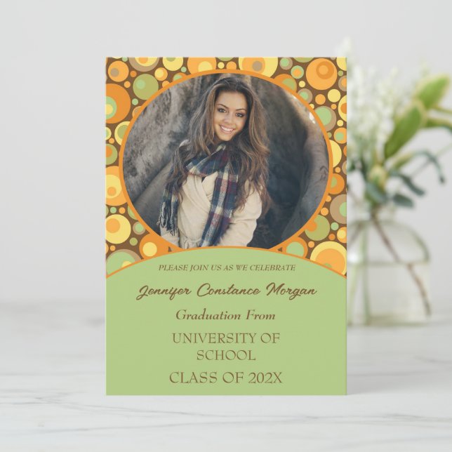 Inbjudan till roligt Retro Photo Studenten (Stående Fram)