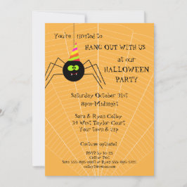 Inbjudan till roligt Spider Orange Halloween fest