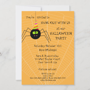 Inbjudan till roligt Spider Orange Halloween fest