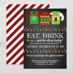 Inbjudan till roligt Ugly jul Sweater Party