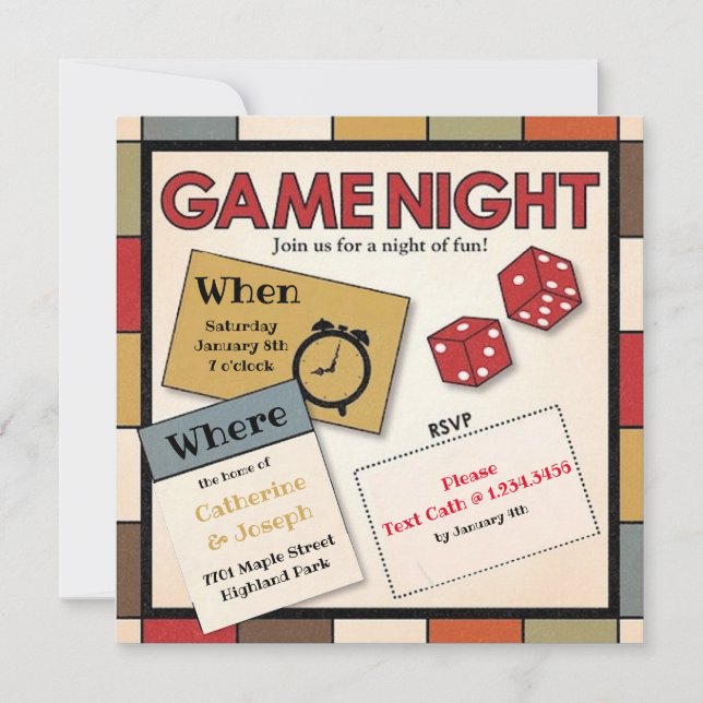 Inbjudan till Roligtens spelnatt (Framsida)