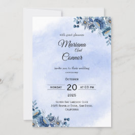 Inbjudan till Romantic Blue Peony Wedding