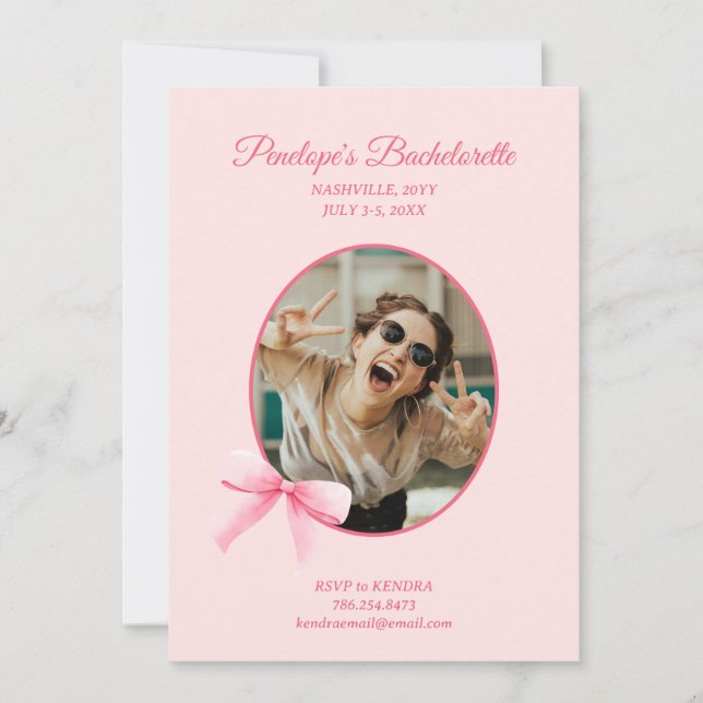 Inbjudan till Romantic Coquette Bachelorette-parti (Framsida)