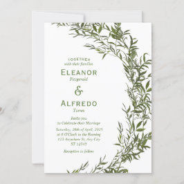 Inbjudan till Romantic Greenery Watercolor Wedding