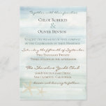 Inbjudan till Romantic Watercolor Beach Wedding<br><div class="desc">Mjuk romantisk vattenfärgsbakgrund med stjärnbröllopsinbjudan. Anpassa text,  teckensnitt stil,  färg och storlekt.</div>