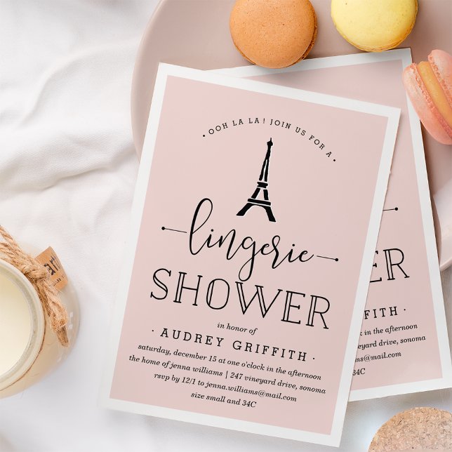 Inbjudan till Romantik Lingerie Shower i Paris (Skapare uppladdad)