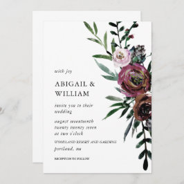 Inbjudan till romantisk Blommigt bröllop