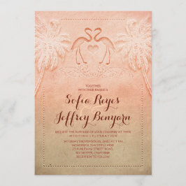 Inbjudan till Romantisk Flamingo Beach Wedding