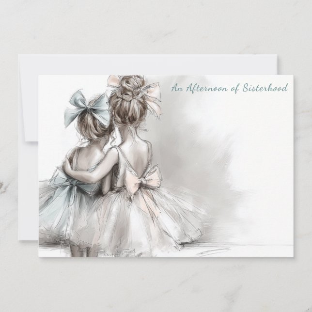 Inbjudan till Romantisk syster Day Tea Aeftermidda (Framsida)