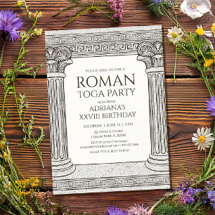 Inbjudan till romersk toga-fest med eleganta kolon