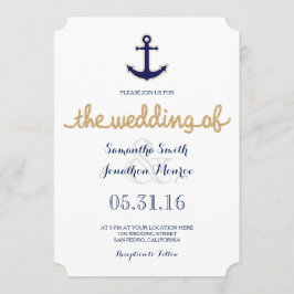 Inbjudan till Rope och Anchor Nautical Wedding