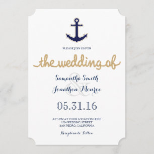 Inbjudan till Rope och Anchor Nautical Wedding
