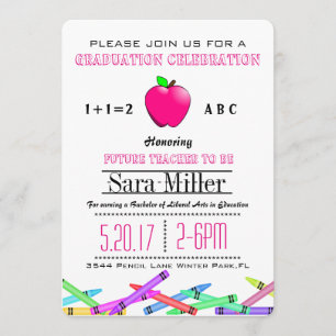 Inbjudan till rosa Apple Teacher Studenten