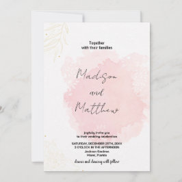 Inbjudan till rosa Art Wedding