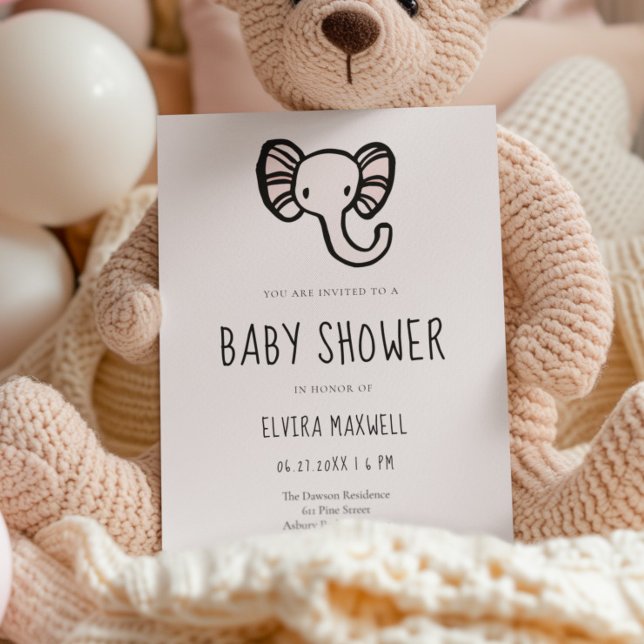 Inbjudan till Rosa av  av elfenben-babydusch i Cut (Skapare uppladdad)