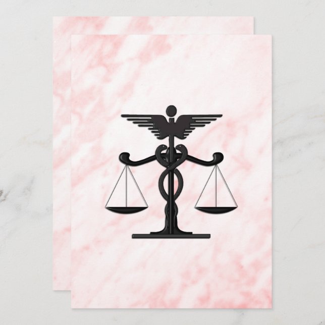 Inbjudan till Rosa av bröllop i doktor och advokat (Fram/baksida)