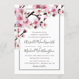 Inbjudan till Rosa av Cherry Blommar White Wedding