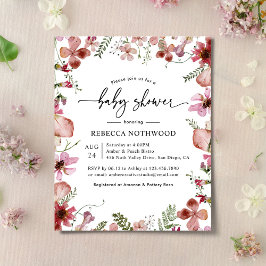 Inbjudan till Rosa av Elegant Red Baby Shower för